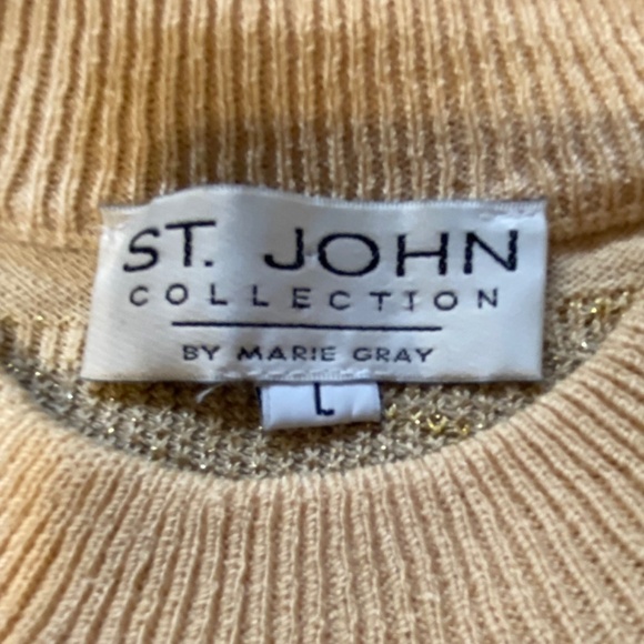 St. John Collection short sleeve striped sweater. Sz L - Picture 13 of 16